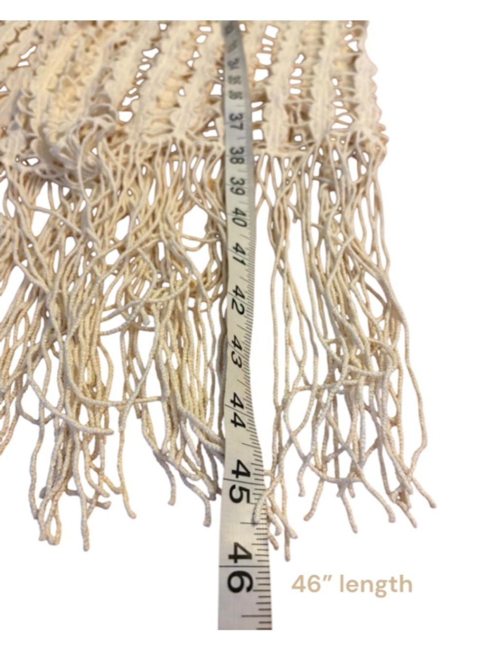 Boho Crochet Fringe Longline Vest, O/S, Festival Cover-up Duster - Picture 12 of 13